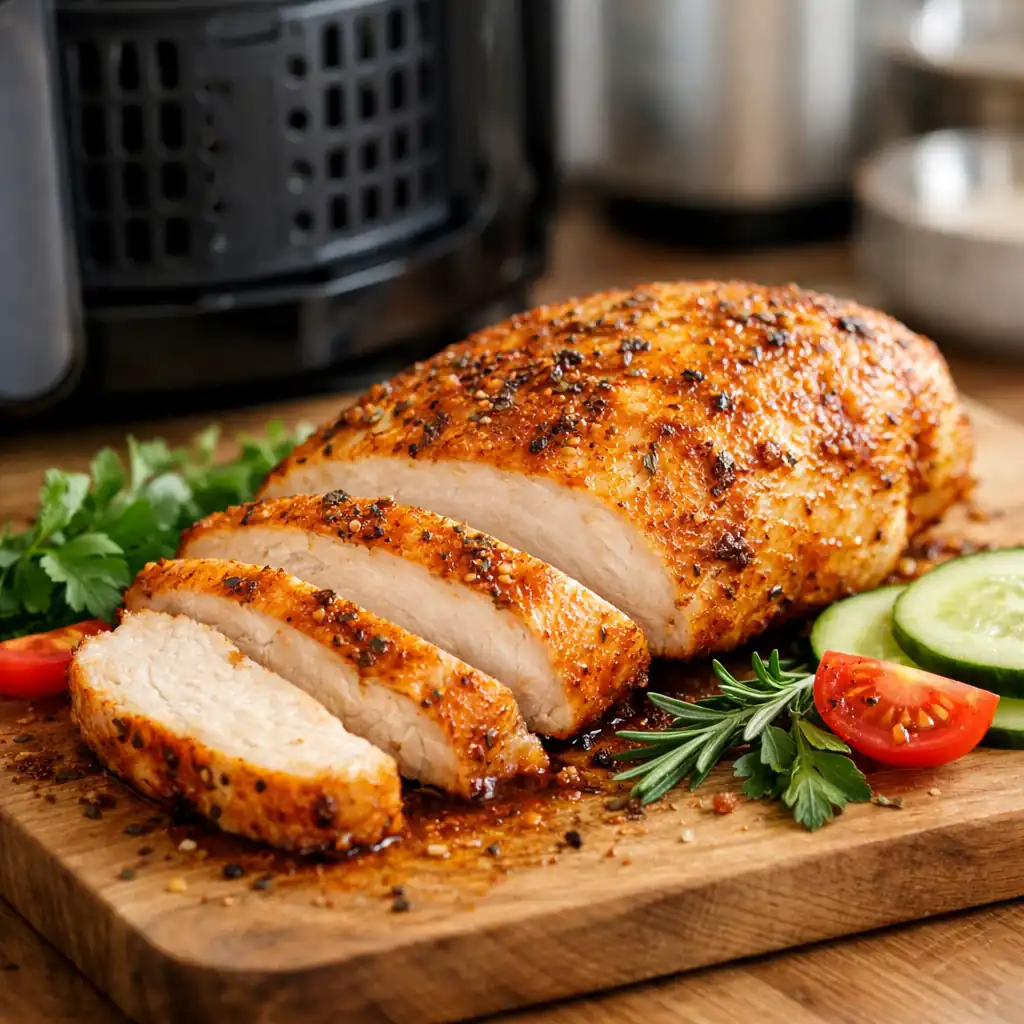Куряча грудка в аерогрилі (мультипечі) — соковита всередині та з хрусткою скоринкою