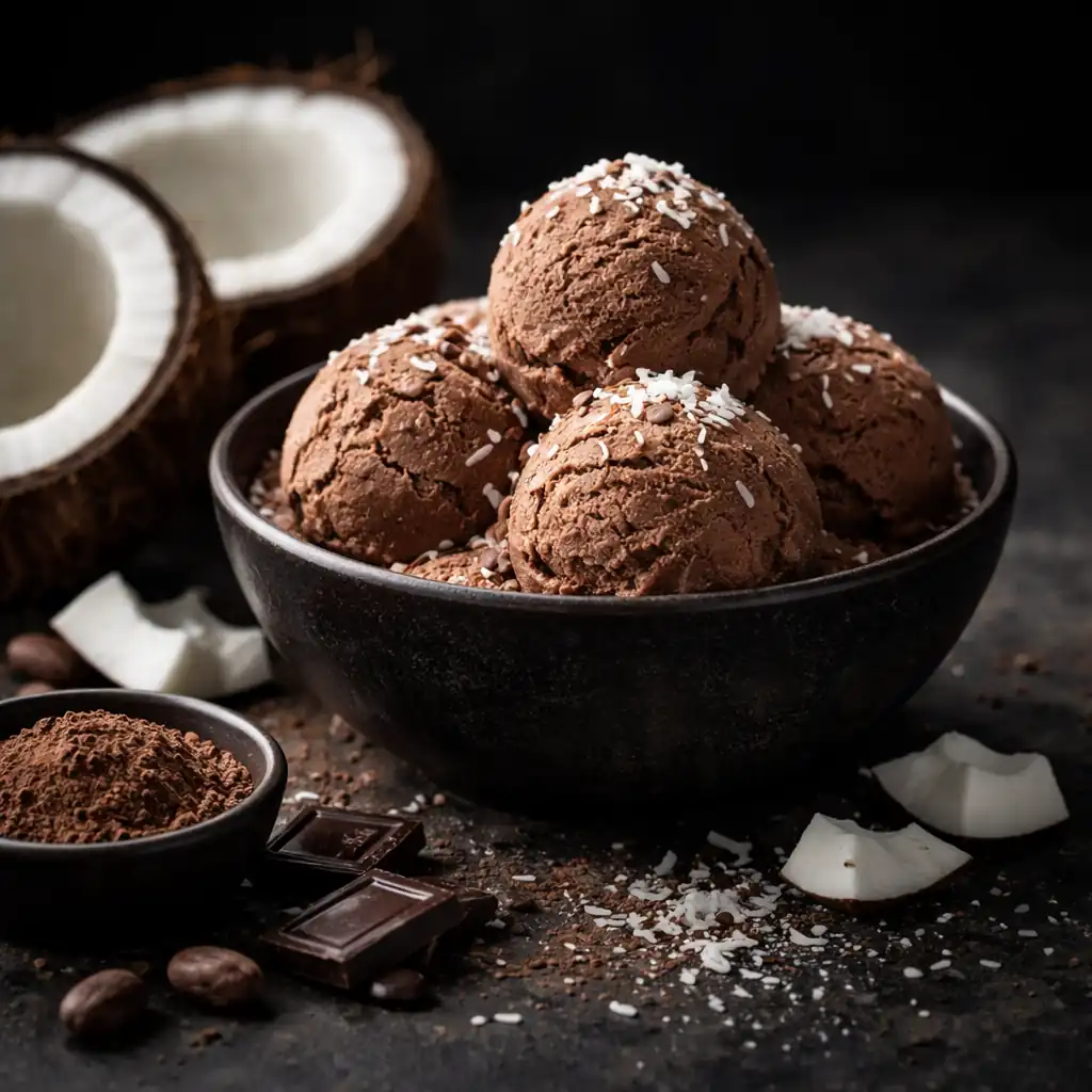 Шоколадно-кокосове морозиво з банана — без цукру і вершків