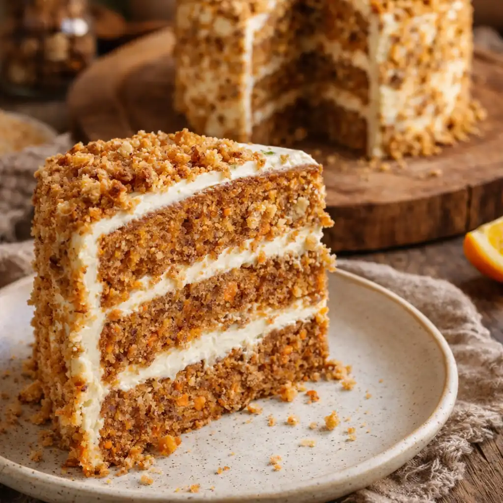 Морквяно-апельсиновий торт зі сметанним кремом