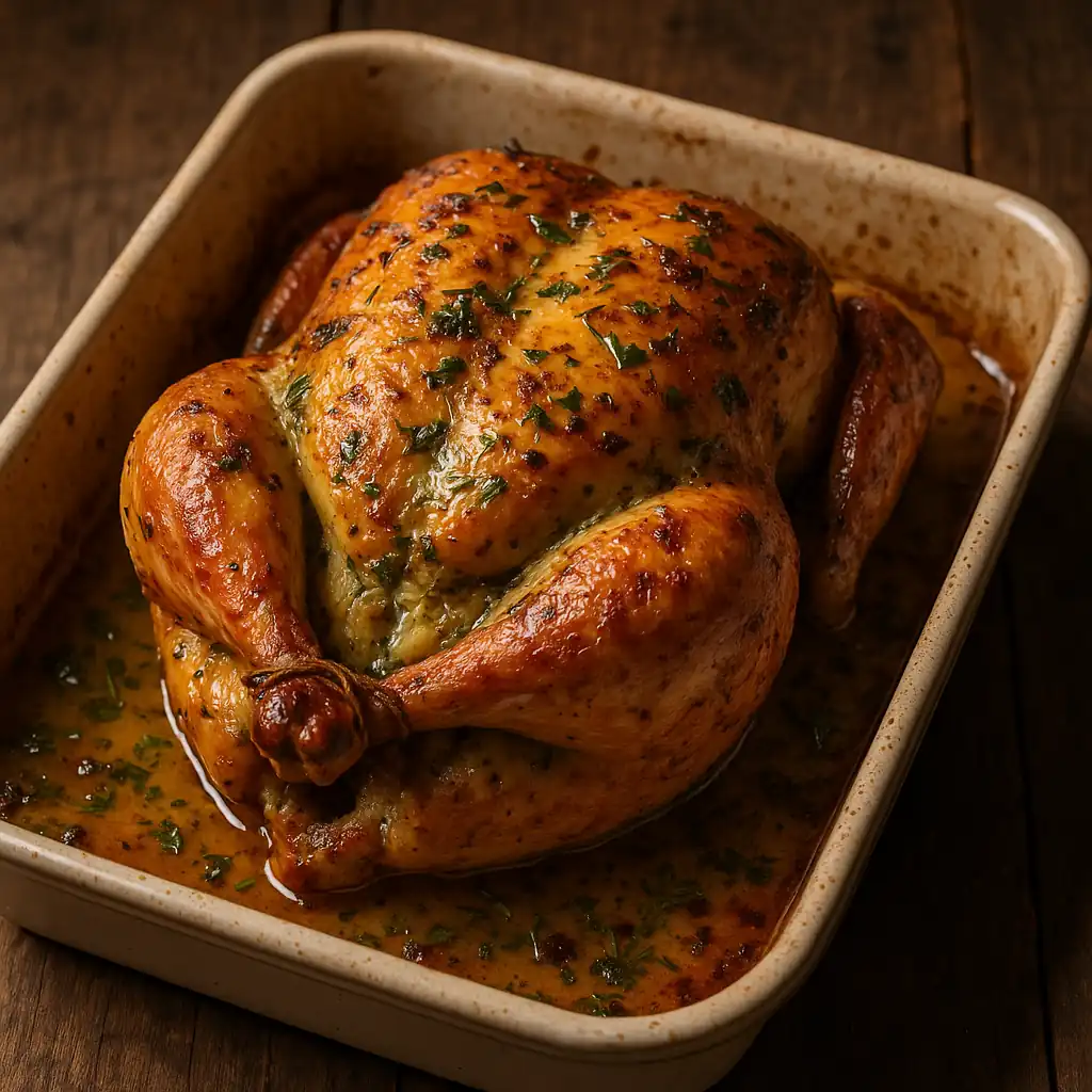 Запечена курка з ароматним маслом 