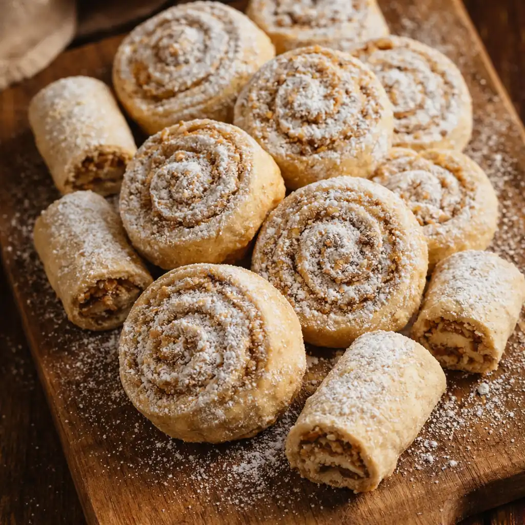 Пісочні рулетики з горіховою начинкою