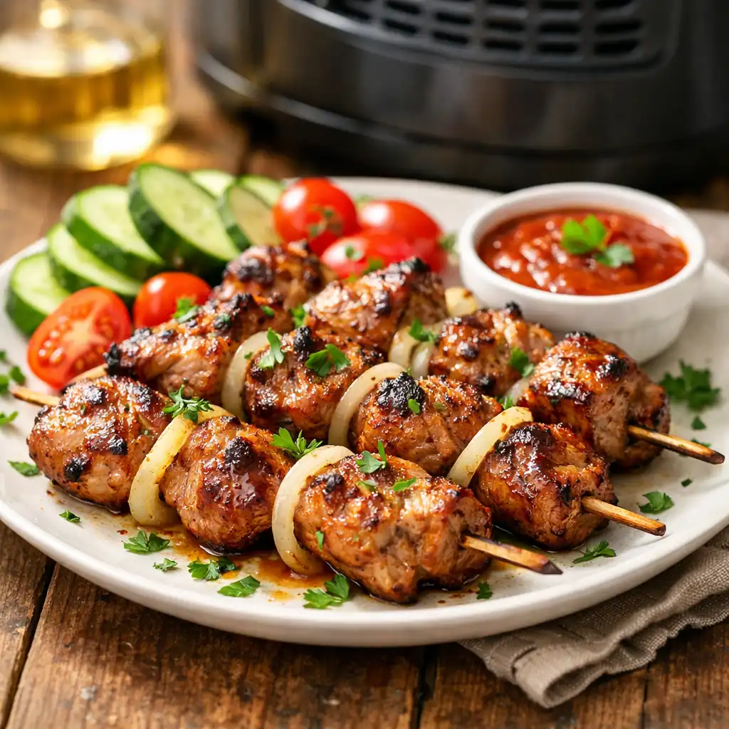 Шашлик зі свинини в аерогрилі / мультипечі — соковитий та рум’яний