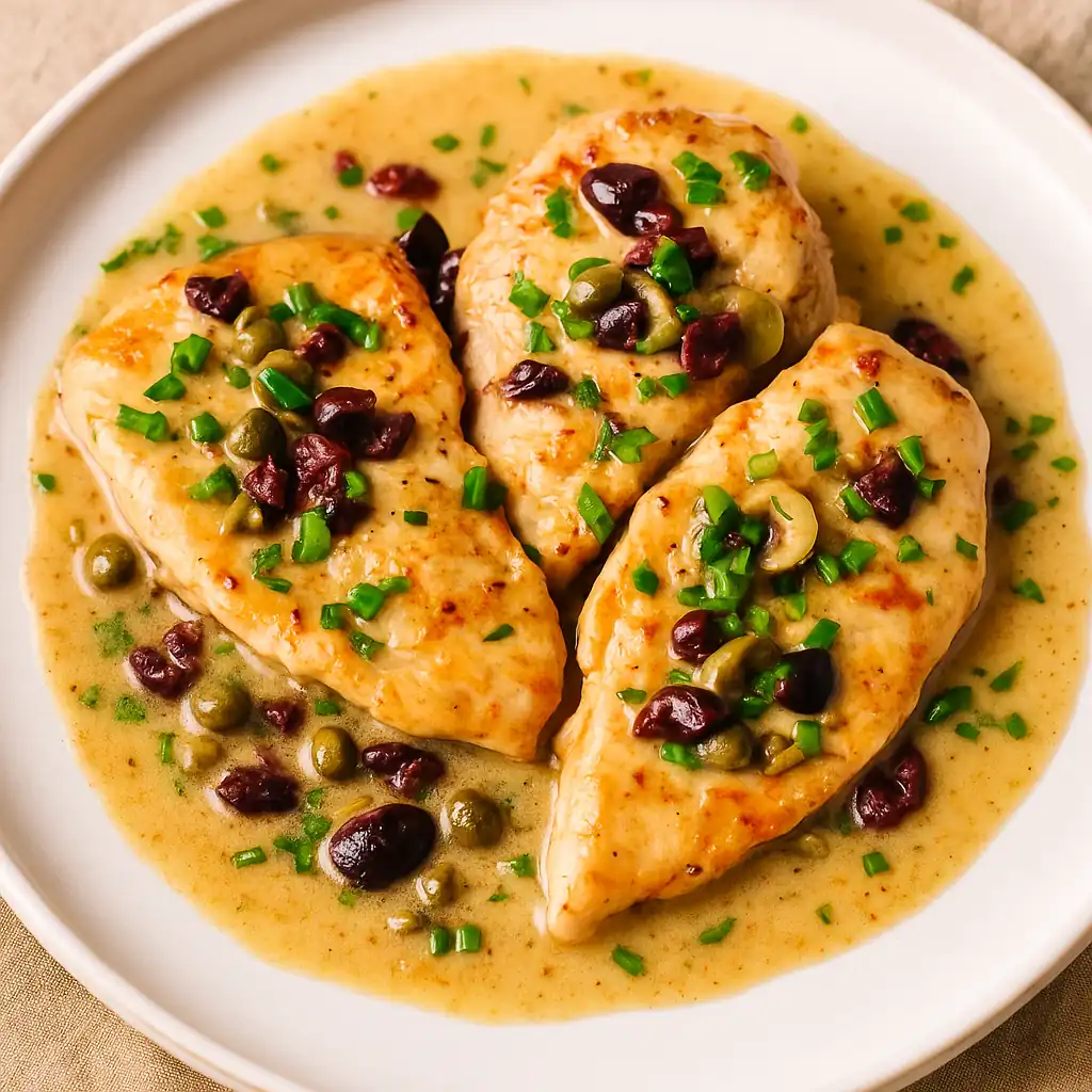 Соковите куряче філе з оливками за 10 хвилин