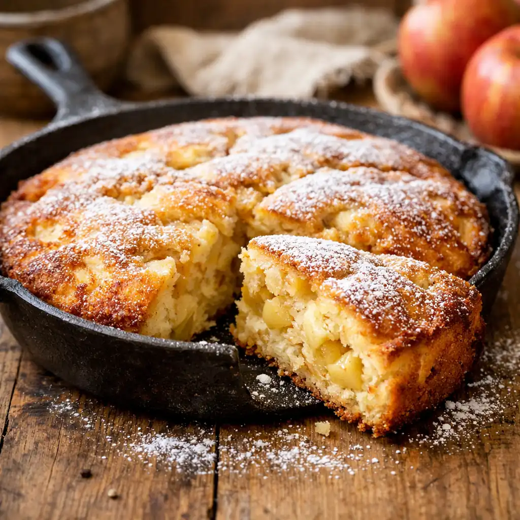 Яблучний пиріг на сковороді — швидкий рецепт без духовки