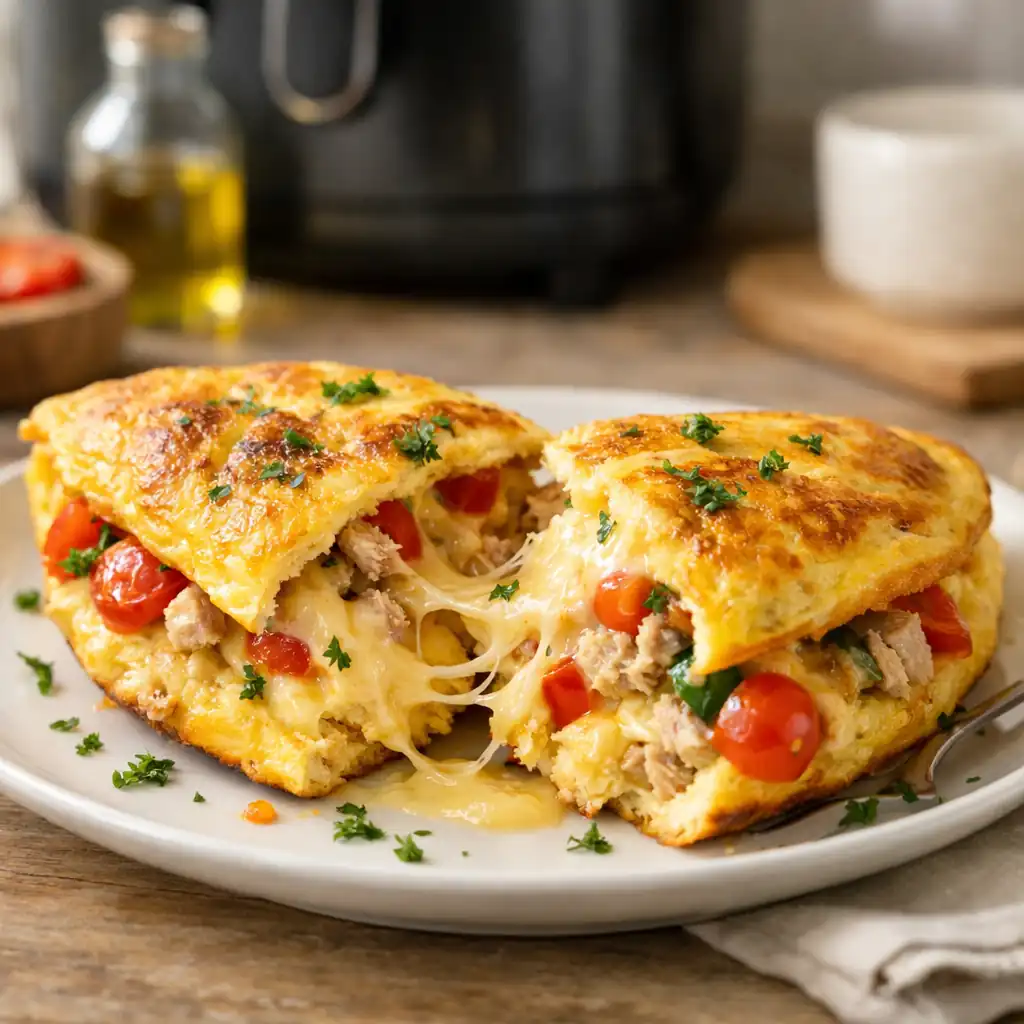 Омлет з тунцем в аерогрилі — легкий білковий сніданок