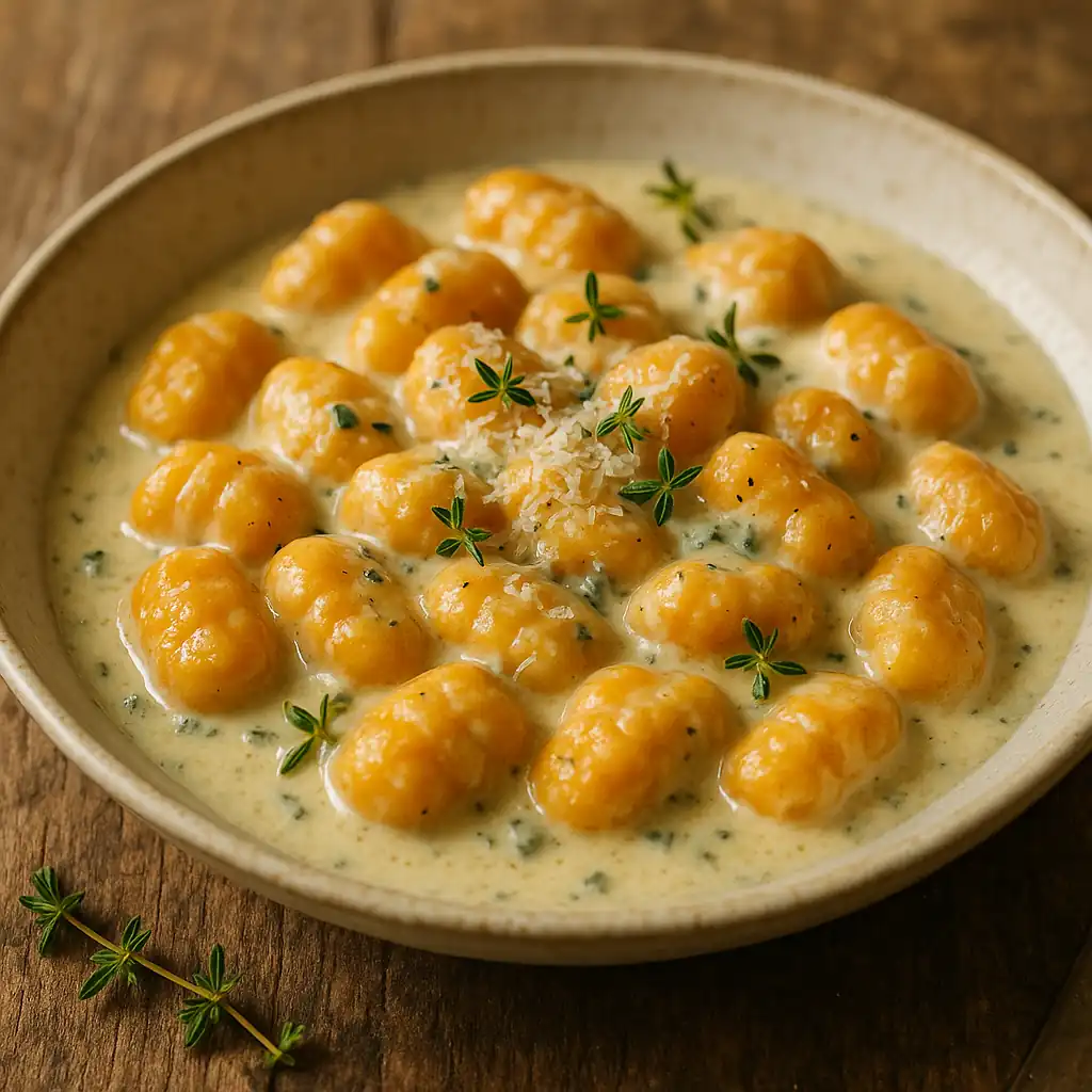 Гарбузові ньоккі з соусом горгонзола — ніжна італійська страва з ароматом осені