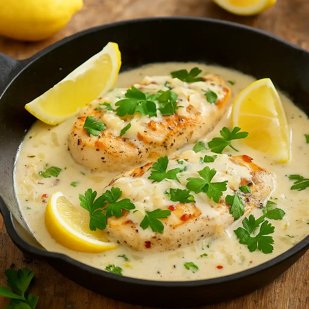 Куряча грудка у вершковому соусі з лимоном