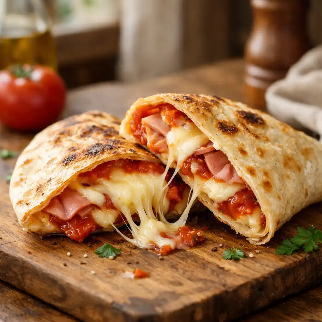 Лаваш з сиром і шинкою в аерогрилі— за 6 хвилин