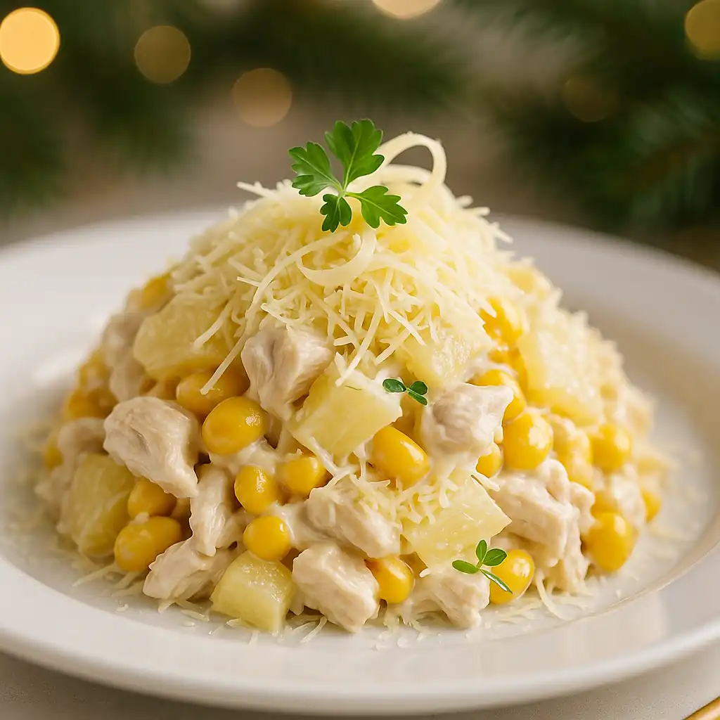 Салат з куркою та ананасом