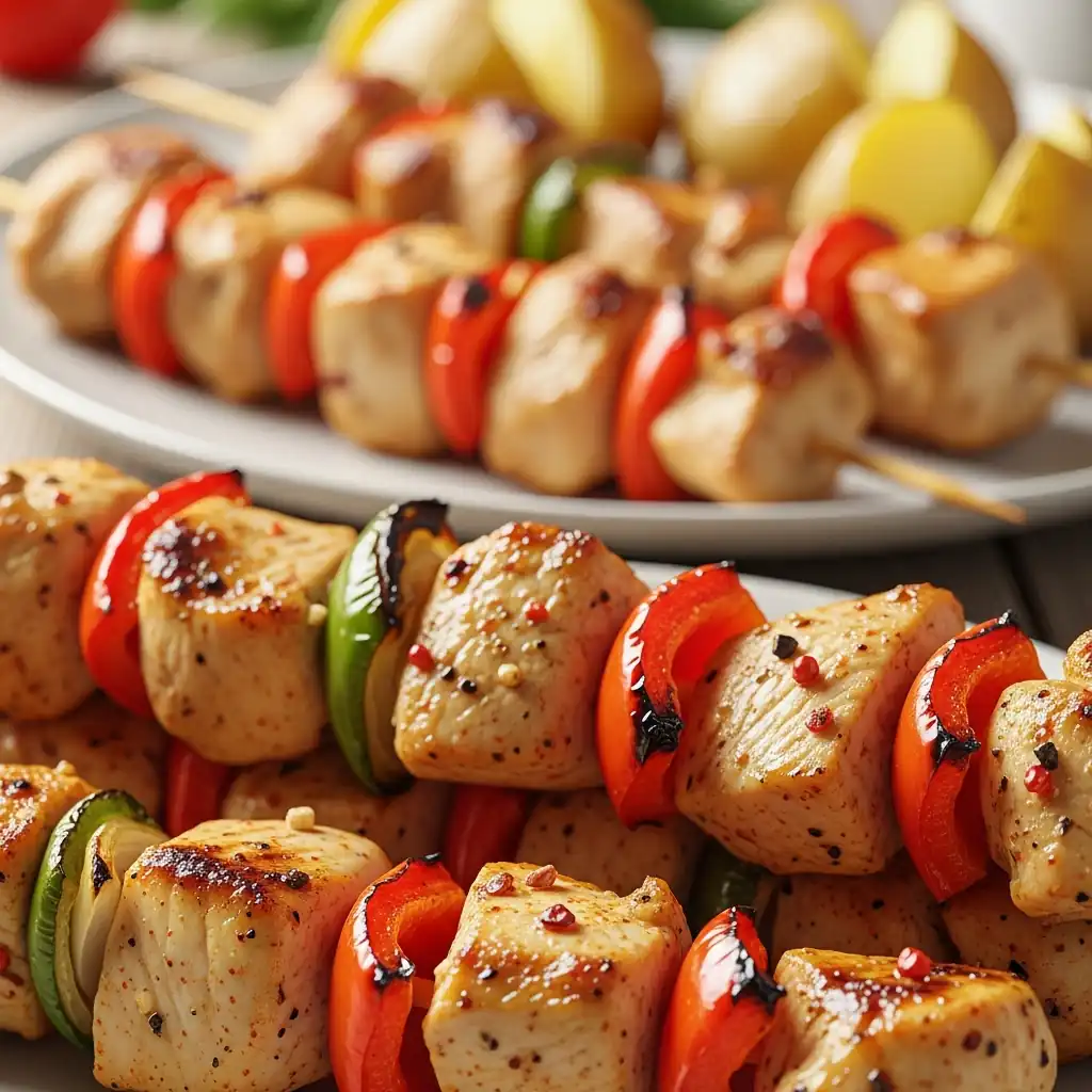 Курячий шашлик з картоплею в аерогрилі