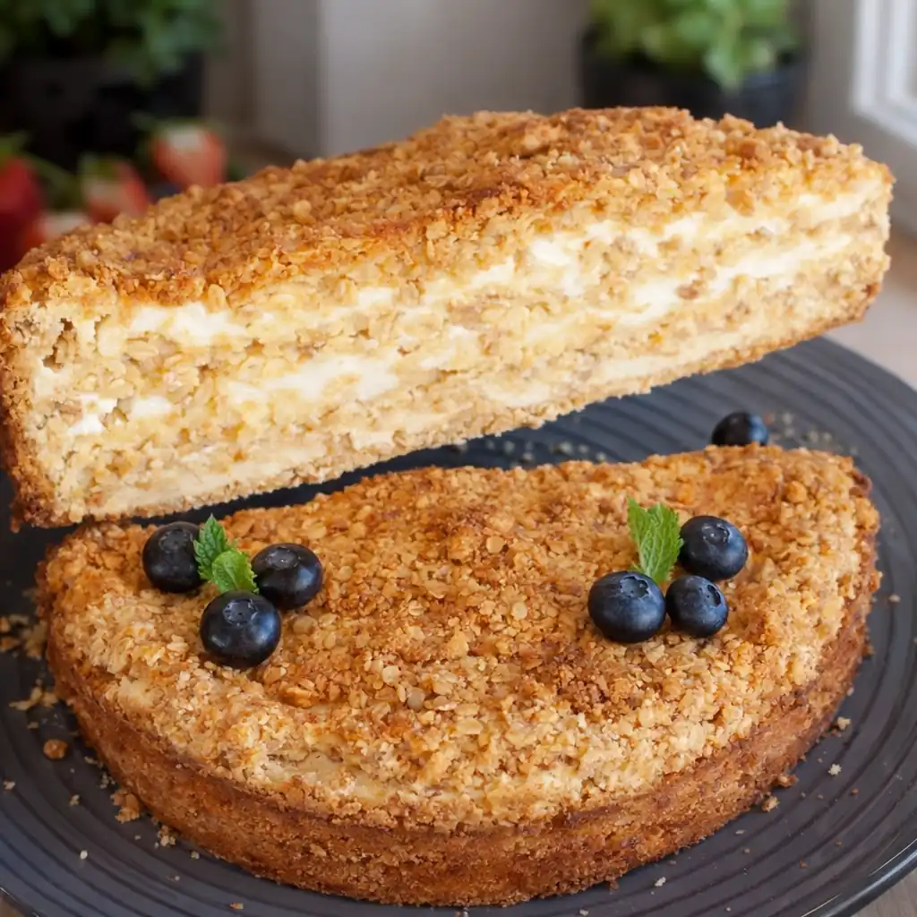 Сметанник з пісочно-вівсяною крихтою 