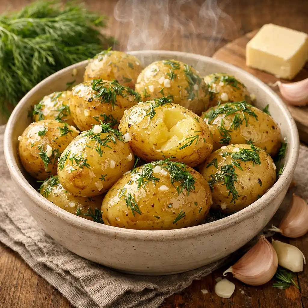 Молода картопля з кропом і часником — ароматний гарнір за 20 хв