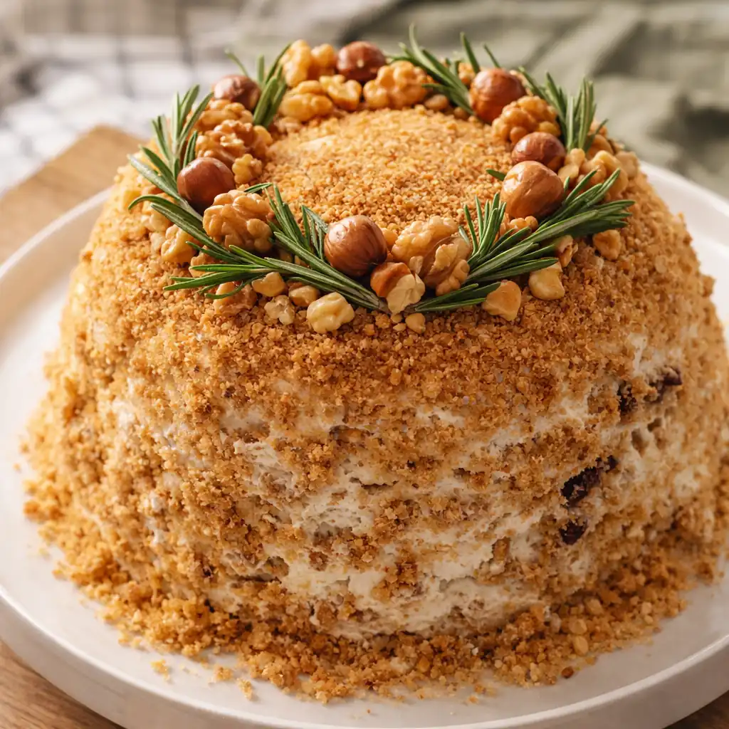 Лінивий медовий торт зі сметанно-вершковим кремом