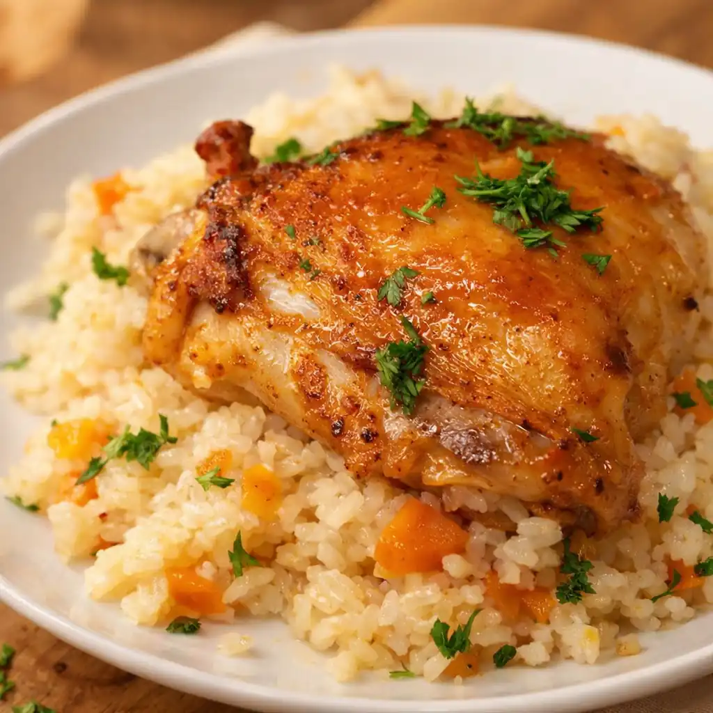 Курка з рисом і овочами в духовці — ситна вечеря в одній формі