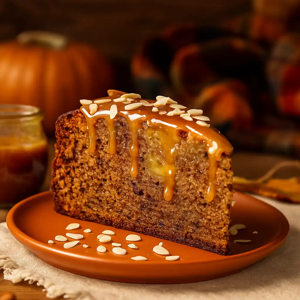 Банановий пиріг із карамельним соусом