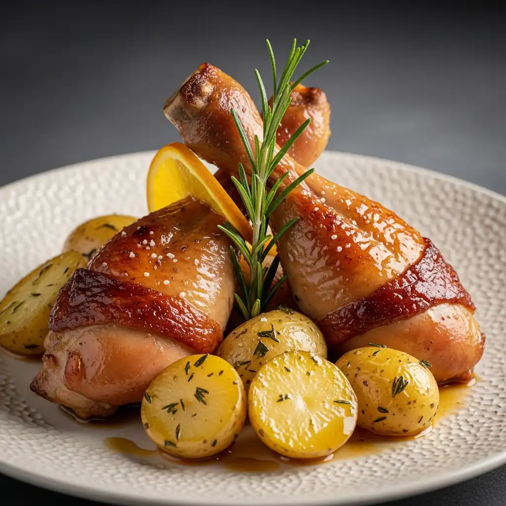 Голені індички, запечені з картоплею в рукаві — святкова страва в духовці