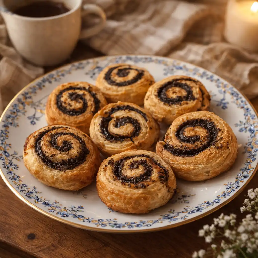 Булочки з маком із листкового дріжджового тіста в мультипечі