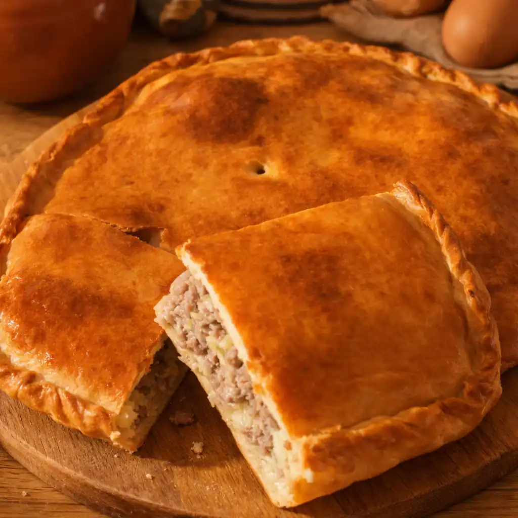 Пиріг з м’ясом і капустою на кефірі — простий і дуже соковитий