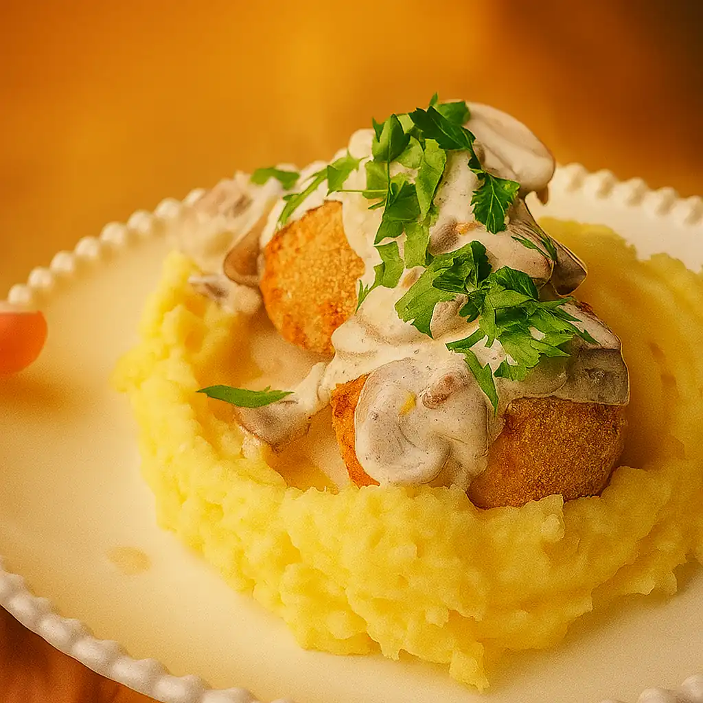 Котлетки з індички в мультипечі з грибним соусом