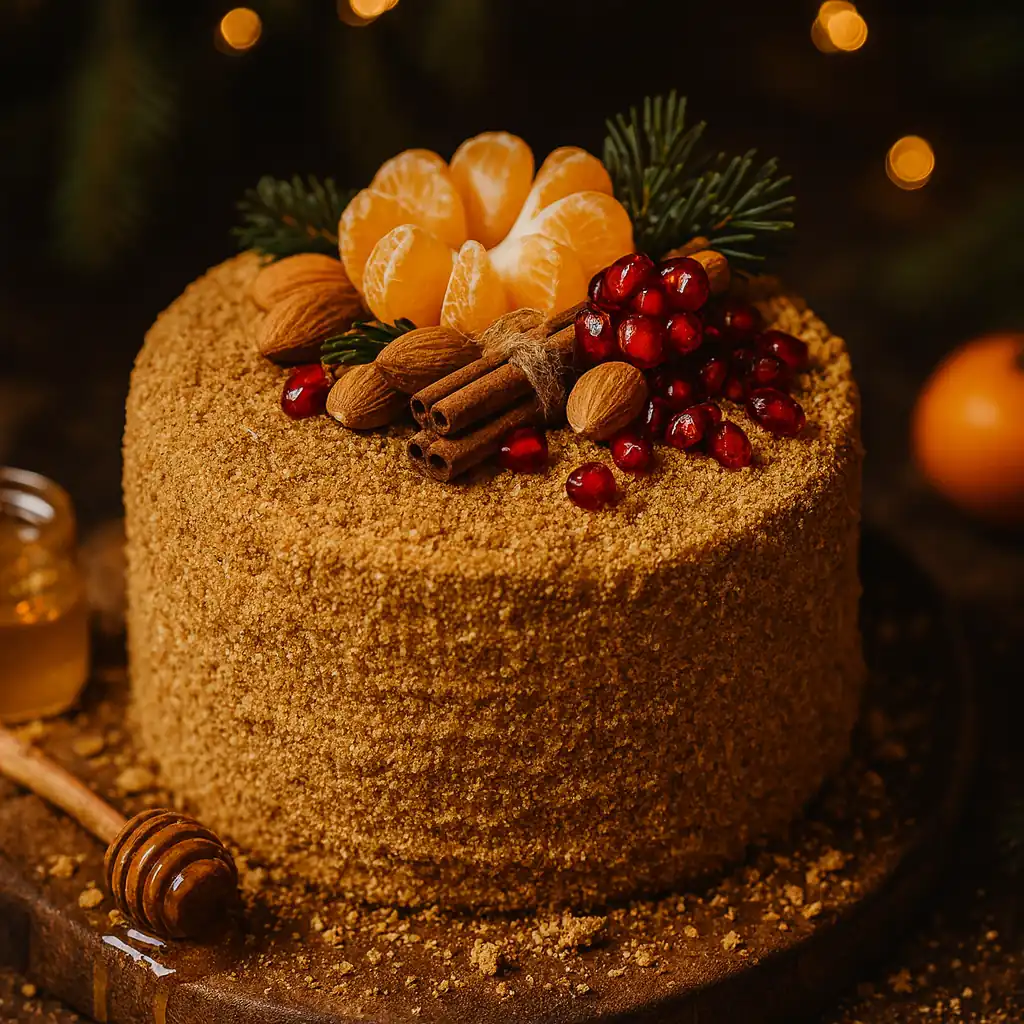 Карамельний медовий торт на сковороді