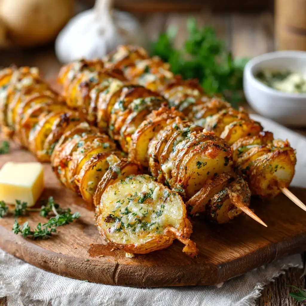 Картопля в аерогрилі на шпажках з часниковим маслом — простий рецепт, який підкорює з першого разу