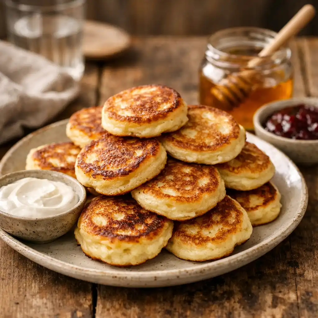Оладки на кефірі пишні — м’які, високі та дуже смачні
