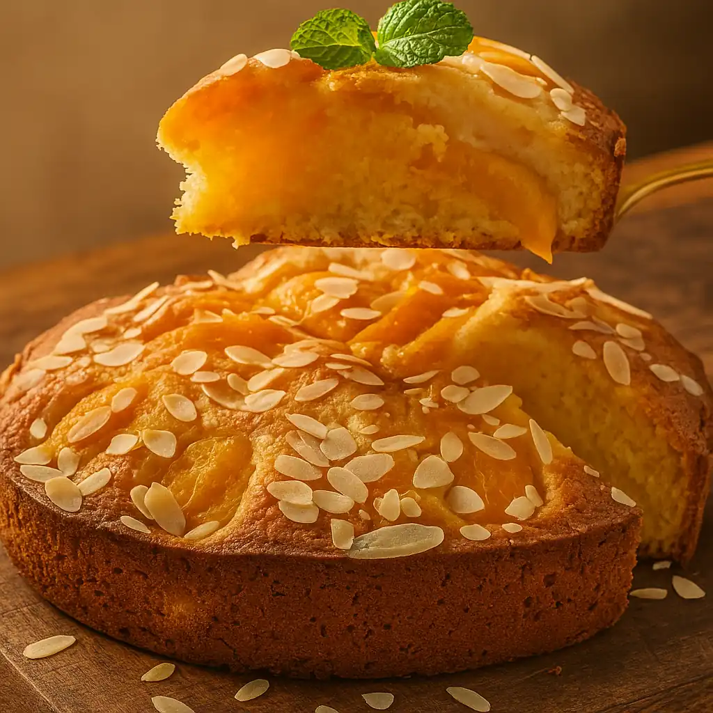 Ароматний пиріг з абрикосами та мигдалем