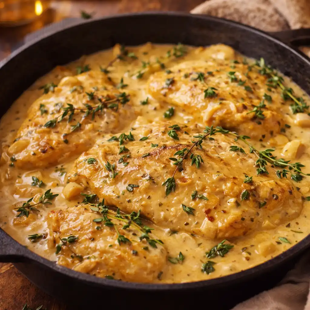 Курочка у вершково-тим’яновому соусі 