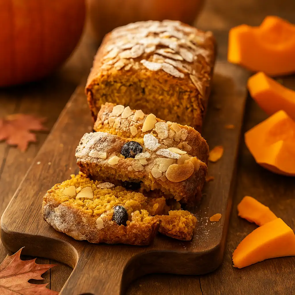 Пісний вівсяно-гарбузовий кекс з мигдалем і родзинками