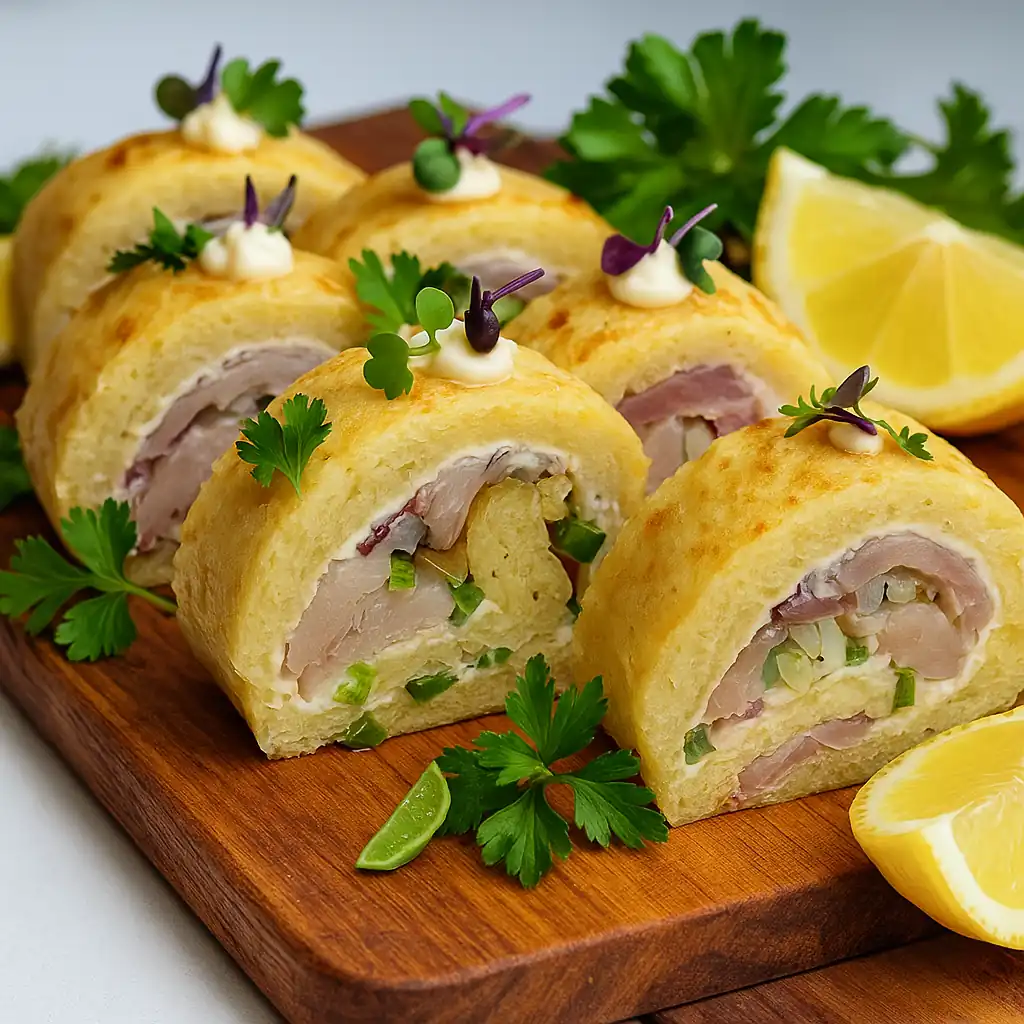 Картопляний рулет зі скумбрією