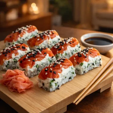 Ліниві роли з лососем — швидкий варіант суші вдома