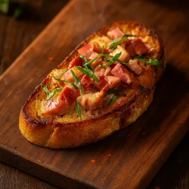 Сирні грінки з беконом