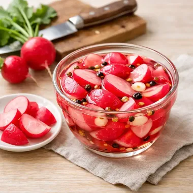 Маринований редис — швидка хрустка закуска, яка зникає зі столу першою