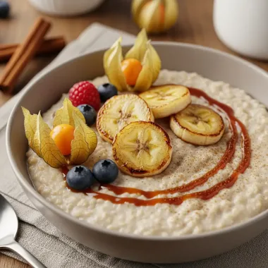 Вівсянка з карамелізованим бананом