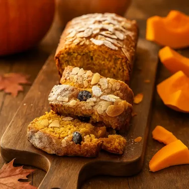 Пісний вівсяно-гарбузовий кекс з мигдалем і родзинками