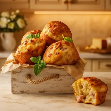 Творожні мафіни з шинкою та сиром