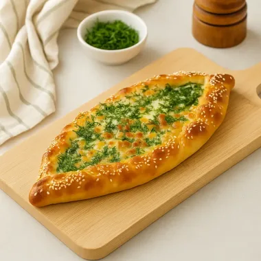 Піде з моцарелою, бринзою та зеленню