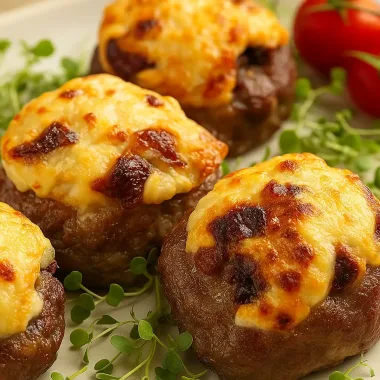 М’ясні гнізда з фетою та в’яленими томатами в мультипечі / аерогрилі