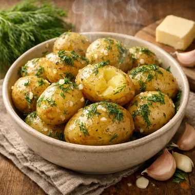 Молода картопля з кропом і часником — ароматний гарнір за 20 хв