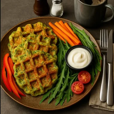 Безглютенові вафлі з броколі та сиром