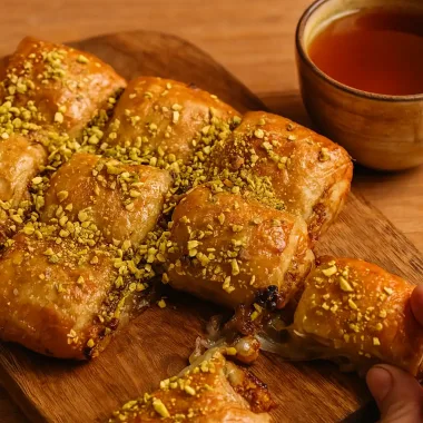 Міні-пахлава рулетиками з фісташками у мультипечі