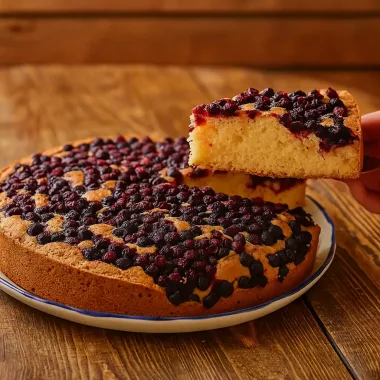 Ароматний пиріг із чорною смородиною