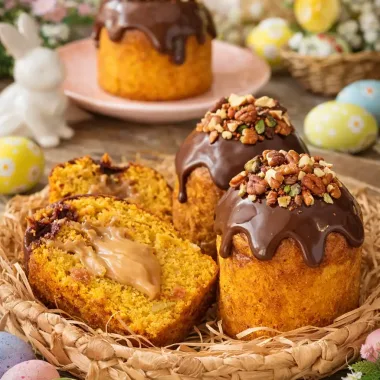 Морквяна  паска без дріжджів з карамельною начинкою