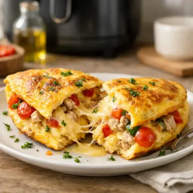 Омлет з тунцем в аерогрилі — легкий білковий сніданок