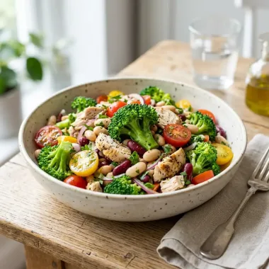 Салат з броколі, куркою та квасолею — ситний і корисний за 20 хвилин