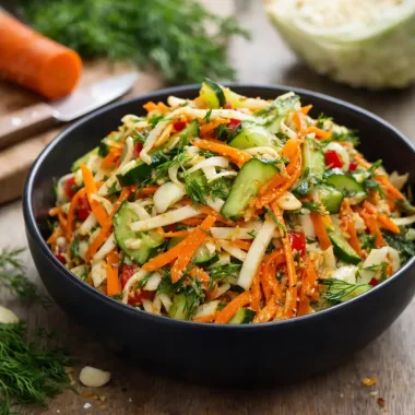 Весняний салат зі свіжих овочів — соковитий, хрусткий і дуже простий