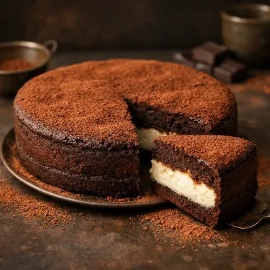 Шоколадний пиріг з сирною начинкою