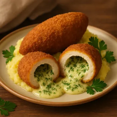 Курячі котлети з масляно-сирною начинкою