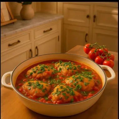 Курка в томатному соусі з овочами