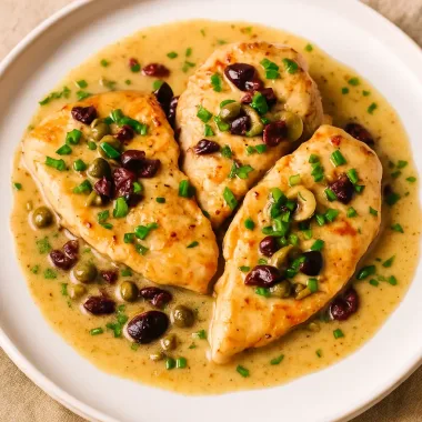 Соковите куряче філе з оливками за 10 хвилин